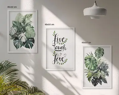 Cadre photo mural motif les plantes à feuilles vivent, rient, aiment