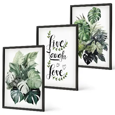Cadre photo mural motif les plantes à feuilles vivent, rient, aiment
