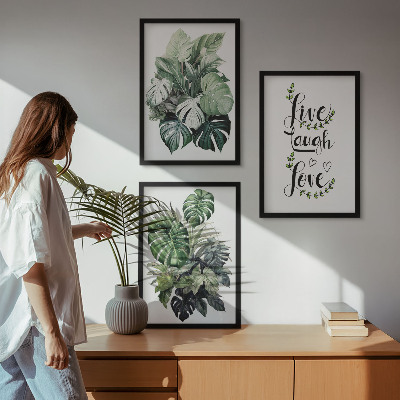 Cadre photo mural Les plantes à feuilles vivent, rient, aiment