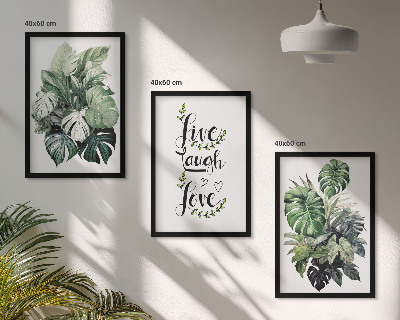 Cadre photo mural Les plantes à feuilles vivent, rient, aiment