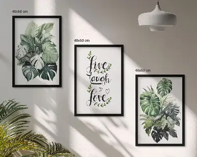 Cadre photo mural motif les plantes à feuilles vivent, rient, aiment