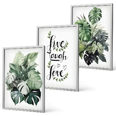 Cadre photo mural motif les plantes à feuilles vivent, rient, aiment
