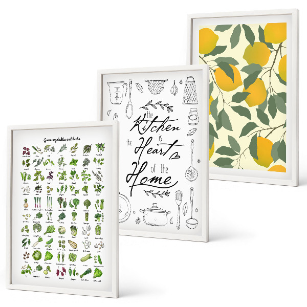 Cadre photo mural Herbes aromatiques de cuisine au citron peint