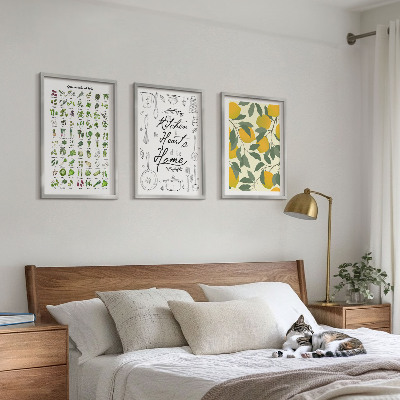 Cadre photo mural Herbes aromatiques de cuisine au citron peint