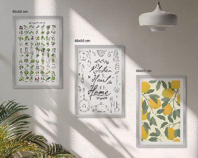Cadre photo mural Herbes aromatiques de cuisine au citron peint
