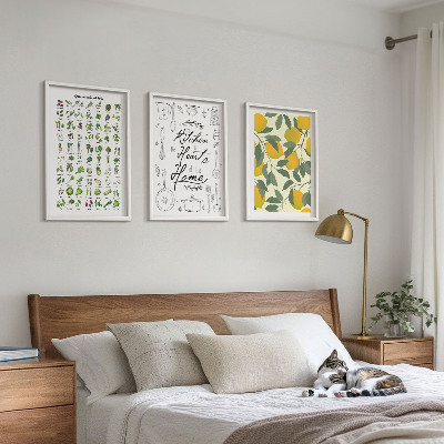 Cadre photo mural Herbes aromatiques de cuisine au citron peint