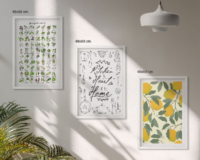 Cadre photo mural Herbes aromatiques de cuisine au citron peint