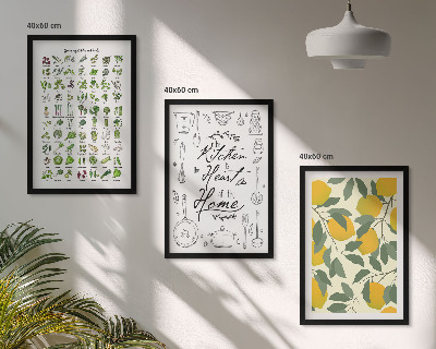 Cadre photo mural Herbes aromatiques de cuisine au citron peint
