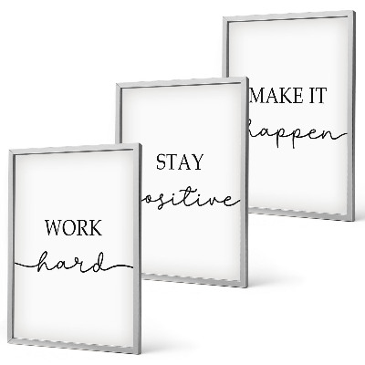 Lot de 3 tableaux pour salon Inscriptions minimalistes et motivantes