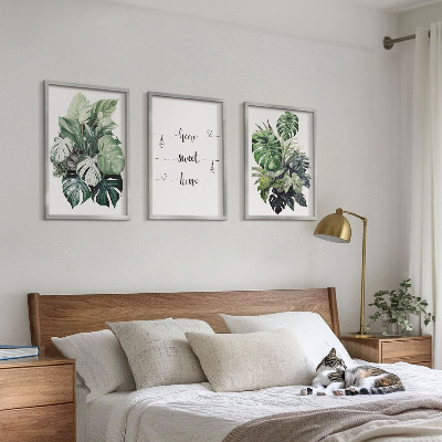 Cadre photo mural Feuilles de Monstera à l'aquarelle