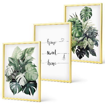 Cadre photo mural Feuilles de Monstera à l'aquarelle