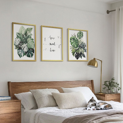 Cadre photo mural Feuilles de Monstera à l'aquarelle