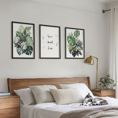 Cadre photo mural Feuilles de Monstera à l'aquarelle
