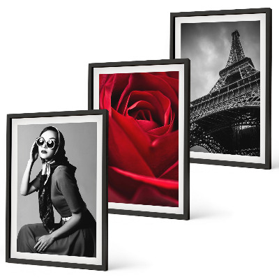 Cadre photo mural Parisienne avec des lunettes Eiffel