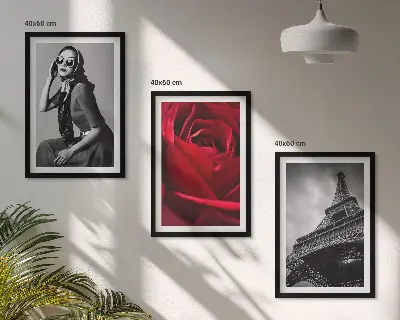 Cadre photo mural représentant une Parisienne avec des lunettes Eiffel