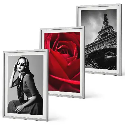 Cadre photo mural représentant une Parisienne avec des lunettes Eiffel