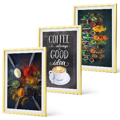 Cadre photo mural Épices, café, herbes, motifs