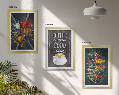 Cadre photo mural Épices, café, herbes, motifs