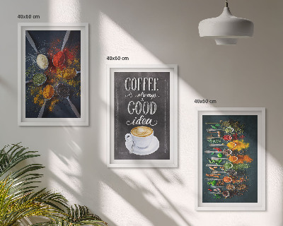 Cadre photo mural Épices, café, herbes, motifs