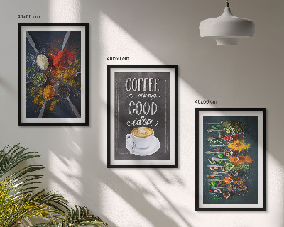 Cadre photo mural Épices, café, herbes, motifs