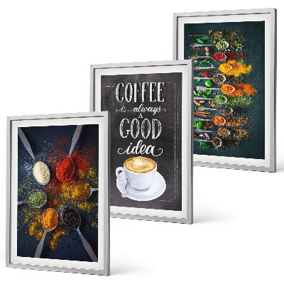 Cadre photo mural Épices, café, herbes, motifs