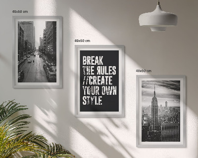 Lot de 3 tableaux pour salon Inspiration pour les rues de la ville en noir et blanc