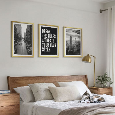 Lot de 3 tableaux pour salon Inspiration pour les rues de la ville en noir et blanc