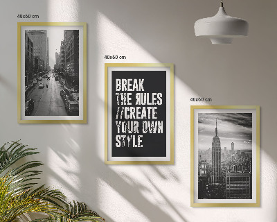 Lot de 3 tableaux pour salon Inspiration pour les rues de la ville en noir et blanc
