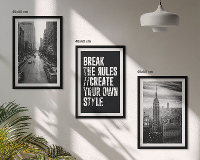 Lot de 3 tableaux pour salon Inspiration pour les rues de la ville en noir et blanc