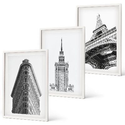 Cadre photo mural Bâtiments architecturaux en noir et blanc