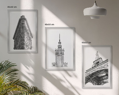 Cadre photo mural Bâtiments architecturaux en noir et blanc