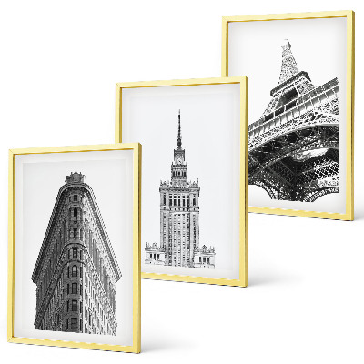 Cadre photo mural Bâtiments architecturaux en noir et blanc