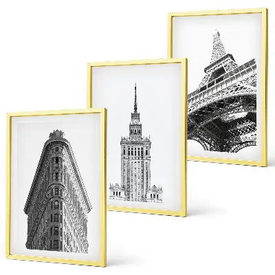 Cadre photo mural représentant des bâtiments architecturaux en noir et blanc