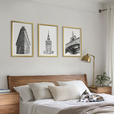 Cadre photo mural Bâtiments architecturaux en noir et blanc