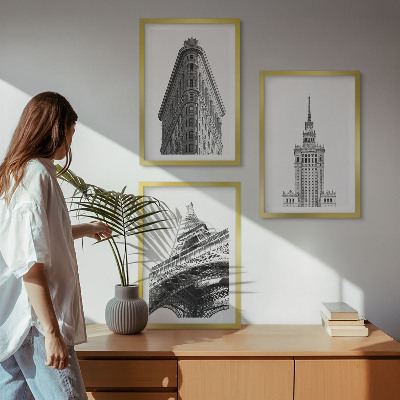 Cadre photo mural Bâtiments architecturaux en noir et blanc