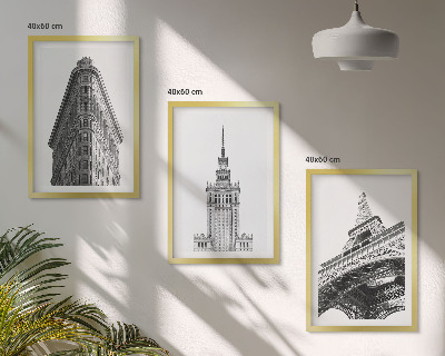 Cadre photo mural Bâtiments architecturaux en noir et blanc
