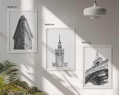 Cadre photo mural Bâtiments architecturaux en noir et blanc