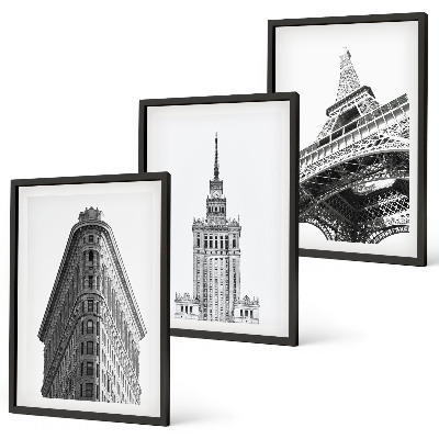 Cadre photo mural Bâtiments architecturaux en noir et blanc