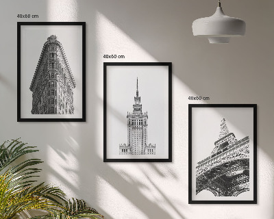 Cadre photo mural Bâtiments architecturaux en noir et blanc