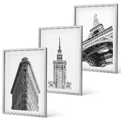 Cadre photo mural Bâtiments architecturaux en noir et blanc