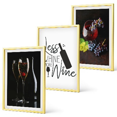 Cadre photo mural Verres à vin avec raisins et inscription