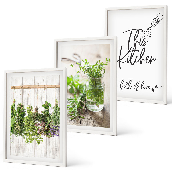 Cadre photo mural Thème de cuisine aux herbes séchées