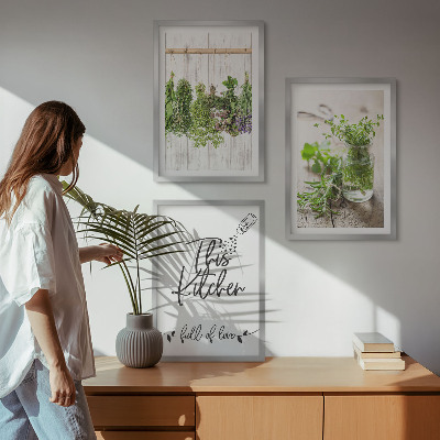 Cadre photo mural Thème de cuisine aux herbes séchées