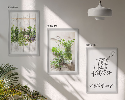 Cadre photo mural Thème de cuisine aux herbes séchées