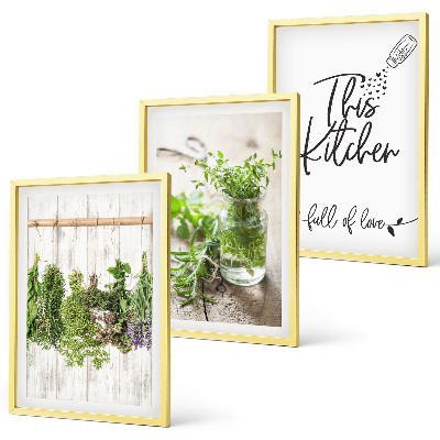 Cadre photo mural Thème de cuisine aux herbes séchées