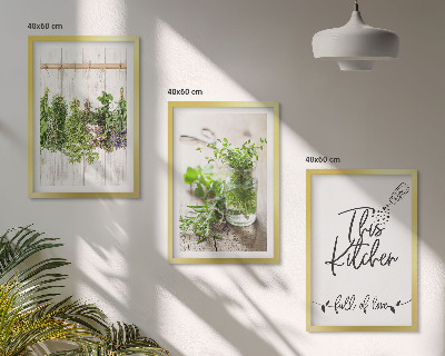 Cadre photo mural Thème de cuisine aux herbes séchées