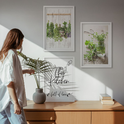 Cadre photo mural Thème de cuisine aux herbes séchées