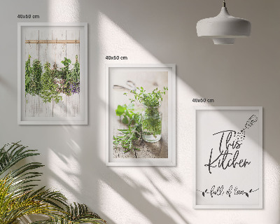 Cadre photo mural Thème de cuisine aux herbes séchées
