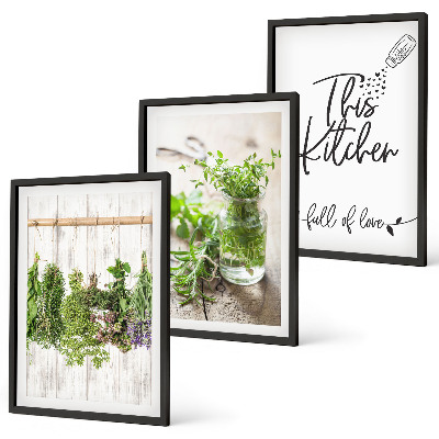 Cadre photo mural Thème de cuisine aux herbes séchées