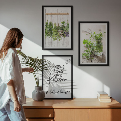 Cadre photo mural Thème de cuisine aux herbes séchées
